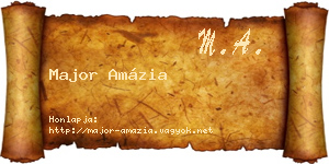 Major Amázia névjegykártya